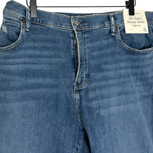 Abercrombie & Fitch The Super Skinny Ankle High Rise Cropped Denim 33 - Picture 4 of 7